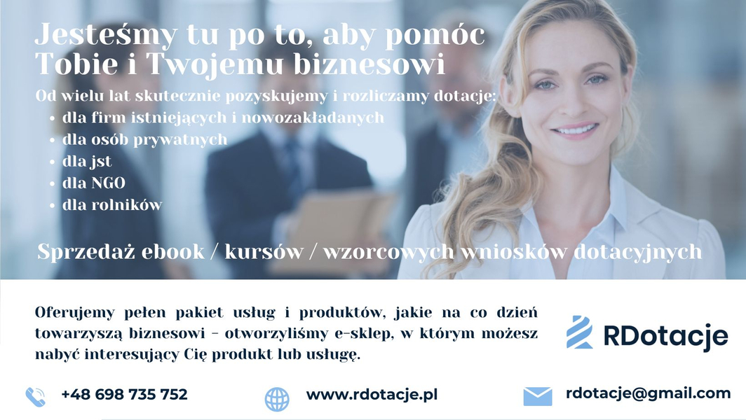 Zdjęcie na okładce dla RDotacje - Twój ekspert w dotacjach