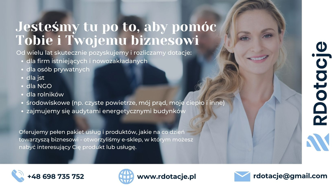 Zdjęcie na okładce dla RDotacje - Twój ekspert w dotacjach